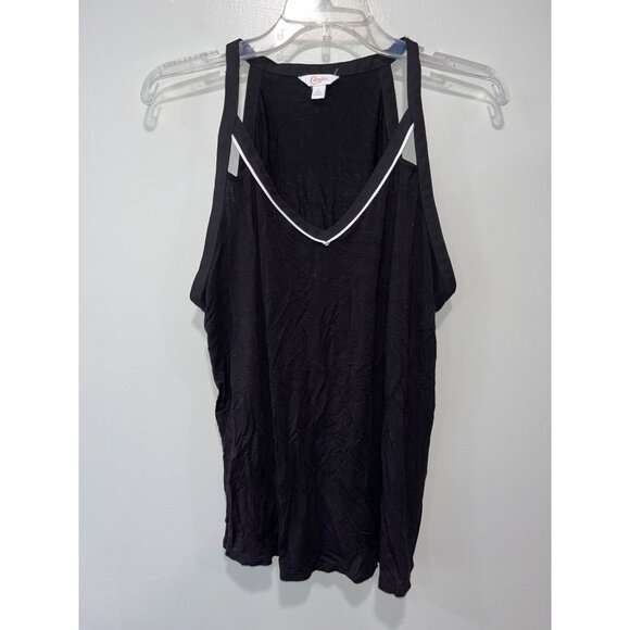 Candies‎ Womens Black Tank Top Rayon/Spandex V-Neck Strappy Large - Picture 1 of 7